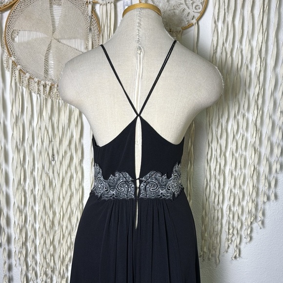 Y2K Vivienne Tam Black Mesh Below Knee Strappy Back Dress Waist Detail 1/small - Picture 4 of 12